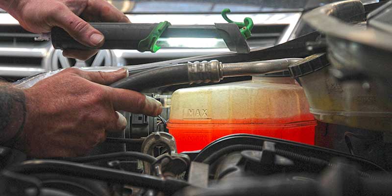 checking coolant level in car