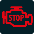 STOP Engine warning light